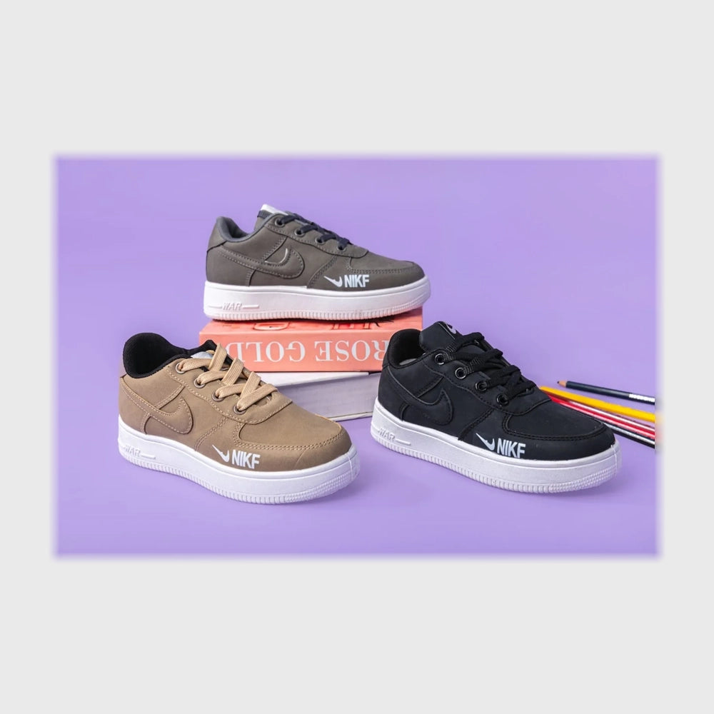 حذاء سنيكرز اطفالى فوندي جلد إسكاي مستورد ونعل PVC حقن الوان متعددة جميع المواسم من ان ستايل - K18