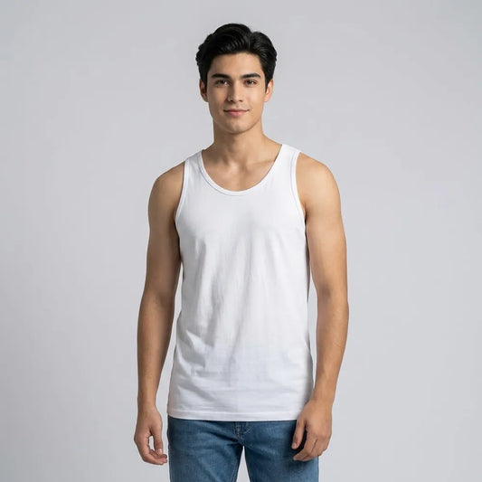 تيشيرت داخلي كت ساده اولادي قطن ابيض صيفى من ايه ال واي - KO-28