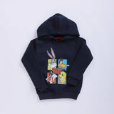 سويتشيرت هودي مطبوع اطفالي قطن كحلي شتوي من اتش - Kids-1