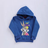 سويتشيرت هودي مطبوع اطفالي قطن ازرق شتوي من اتش - Kids-13