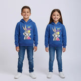 سويتشيرت هودي مطبوع اطفالي قطن ازرق شتوي من اتش - Kids-13