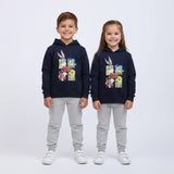 سويتشيرت هودي مطبوع اطفالي قطن كحلي شتوي من اتش - Kids-1