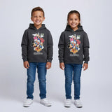 سويتشيرت هودي مطبوع اطفالي قطن رمادي غامق شتوي من اتش - Kids-6