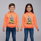 سويتشيرت هودي مطبوع اطفالي قطن اورانج شتوي من اتش - Kids-7