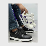 حذاء سنيكرز رجالى فوندي جلد إسكاي مستورد ونعل PVC حقن الوان متعددة جميع المواسم من ستوك - LV-9