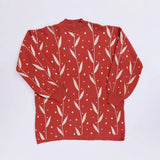 بلوفر رسومات حريمى تريكو احمر شتوي من اتش - Lady-tree-4