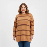 بلوفر مقلم حريمى تريكو كافيه شتوي من اتش - Lady2-2