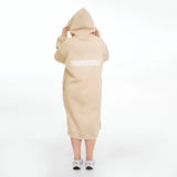 سويتشيرت هودي اوفر سايز طويل حريمى قطن اسفنجي بيج شتوي من اتش - Long Hood-Beige