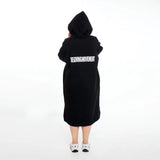 سويتشيرت هودي اوفر سايز طويل حريمى قطن اسفنجي اسود شتوي من اتش - Long Hood-Black
