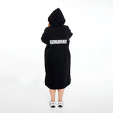 سويتشيرت هودي اوفر سايز طويل حريمى قطن اسفنجي اسود شتوي من اتش - Long Hood-Black