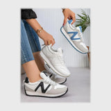 حذاء سنيكرز حريمى فوندي جلد إسكاي مستورد ونعل PVC حقن الوان متعددة جميع المواسم من ضن - M40