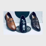حذاء كلاسيك رجالي جلد أسود جميع المواسم من سينسيو - M9-Black