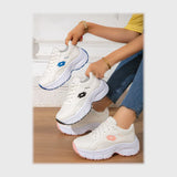 حذاء سنيكرز حريمى فوندي جلد إسكاي مستورد ونعل PVC حقن الوان متعددة جميع المواسم من اي وان - N259