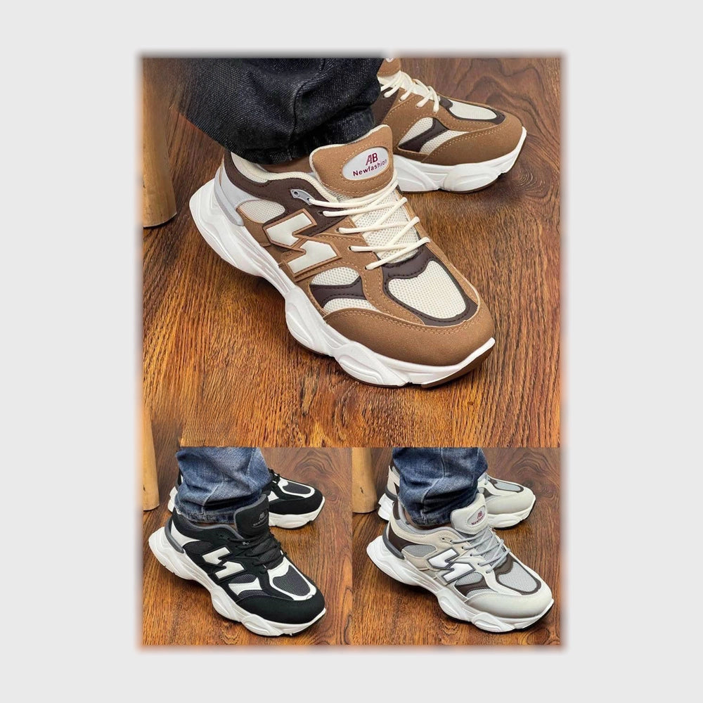 حذاء سنيكرز رجالى فوندي جلد إسكاي مستورد ونعل PVC حقن الوان متعددة جميع المواسم من سيلفي - N9060M-5