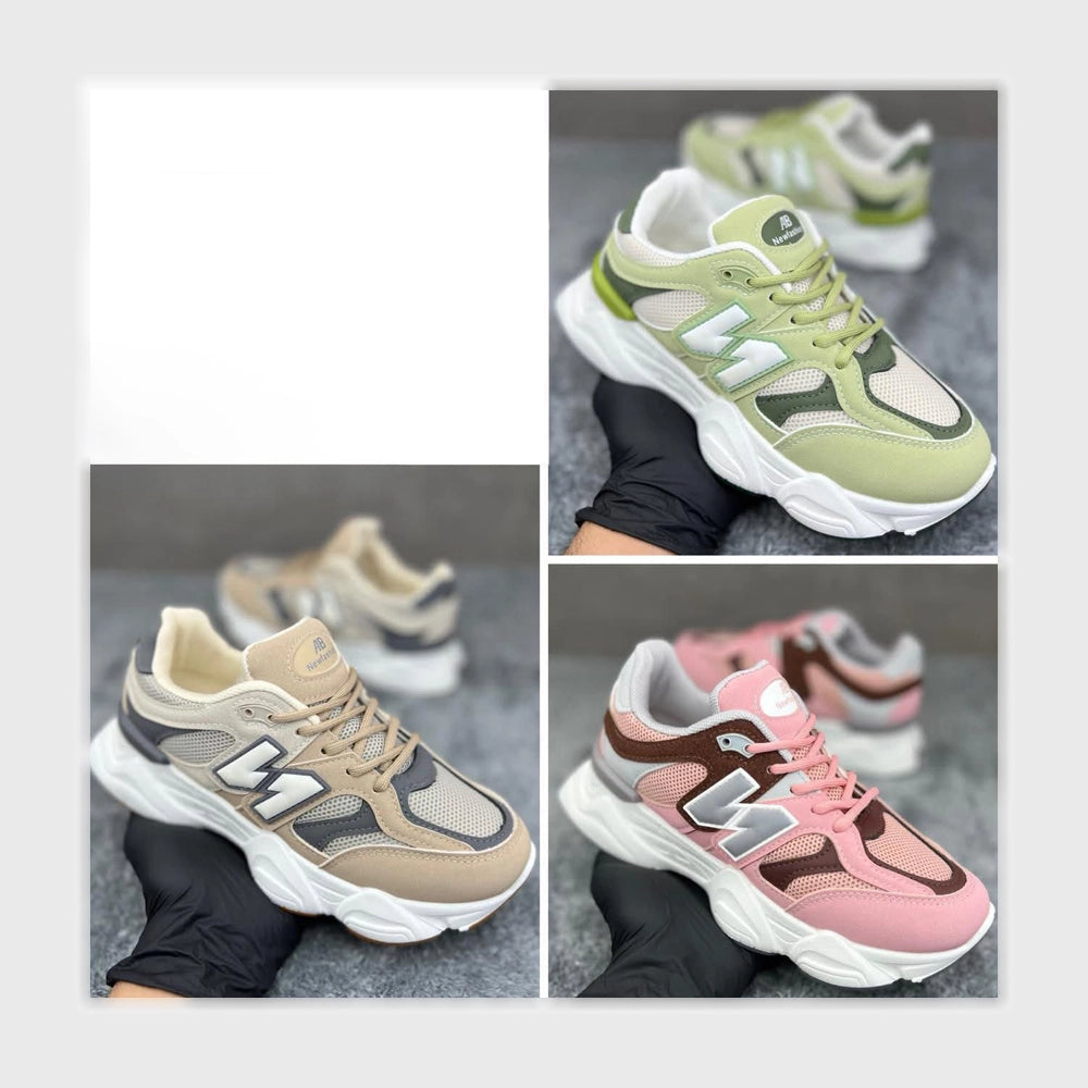 حذاء سنيكرز حريمى فوندي جلد إسكاي مستورد ونعل PVC حقن الوان متعددة جميع المواسم من سيلفي - N9060W-8