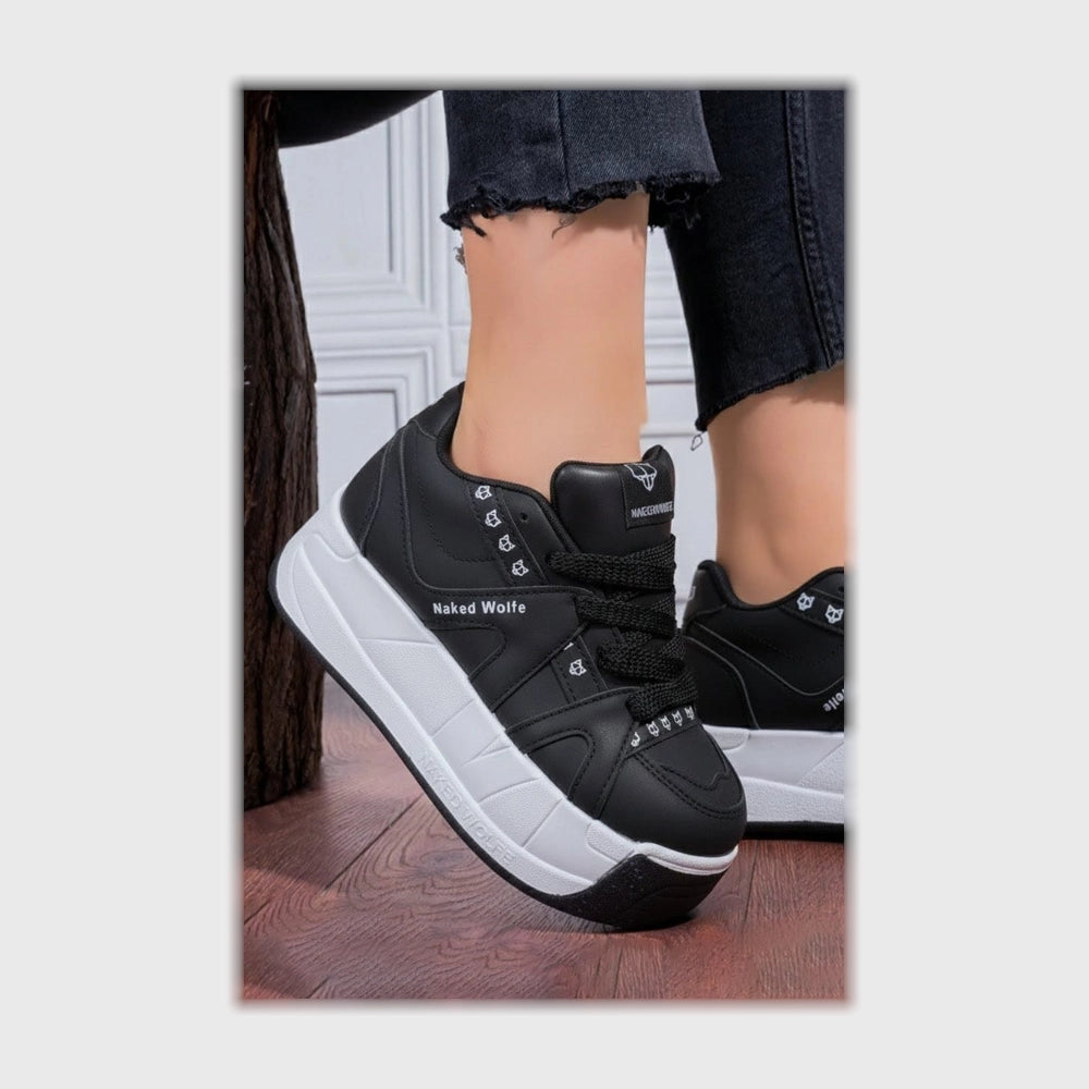 حذاء سنيكرز حريمى فوندي جلد إسكاي مستورد ونعل PVC حقن الوان متعددة جميع المواسم من باريس - NK-2