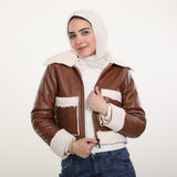 بالطو جلد فرو قصير