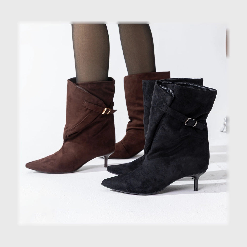 حذاء بوت حريمى فوندي جلد إسكاي مستورد ونعل PVC حقن الوان متعددة شتوى من توب تو - P-257