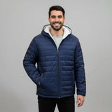 جاكيت بامب بكابيشوه ووتر بروف مبطن فرو رجالي سوفت كحلي شتوي من كيه اتش ال - PUMP-2-NV