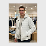 جاكيت بامب بكابيشوه ووتر بروف مبطن فرو رجالي سوفت ابيض شتوي من كيه اتش ال - PUMP-2-WH