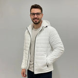 جاكيت بامب بكابيشوه ووتر بروف مبطن فرو رجالي سوفت ابيض شتوي من كيه اتش ال - PUMP-2-WH