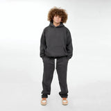 بنطلون وايد ليج ساده للجنسين قطن اسفنجي رمادي غامق جميع المواسم من اتش - Pant-Dark Grey