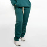 بنطلون وايد ليج ساده للجنسين قطن اسفنجي اخضر جميع المواسم من اتش - Pant-green