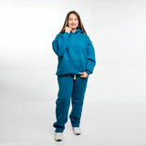 بنطلون وايد ليج ساده للجنسين قطن اسفنجي كحلي جميع المواسم من اتش - Pant-Navy