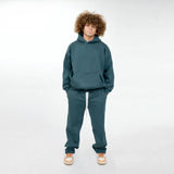 بنطلون وايد ليج ساده للجنسين قطن اسفنجي بترولي جميع المواسم من اتش - Pant-Petrol