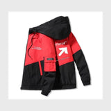 جاكيت مطبوع بكابيشوه ووتر بروف مبطن فرو رجالي سوفت احمر شتوي من كيه اتش ال - Print-RD