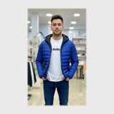 جاكيت بامب بكابيشوه ووتر بروف مبطن فرو رجالي سوفت ازرق شتوي من كيه اتش ال - Pump-BL