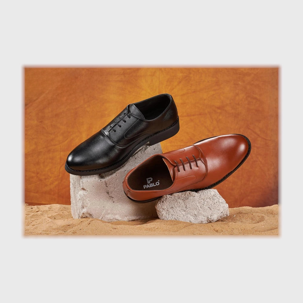 حذاء كلاسيك رجالى جلد اسود جميع المواسم من اسكافي - Q-13