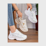 حذاء سنيكرز حريمى فوندي جلد إسكاي مستورد ونعل PVC حقن الوان متعددة جميع المواسم من اس اند كيه يويو ميكس - R-4191KN