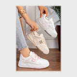 حذاء سنيكرز حريمى فوندي جلد إسكاي مستورد ونعل PVC حقن الوان متعددة جميع المواسم من اس اند كيه - R-4208NL