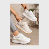 حذاء سنيكرز حريمى فوندي جلد إسكاي مستورد ونعل PVC حقن الوان متعددة جميع المواسم من اس اند كيه - R-4214AS