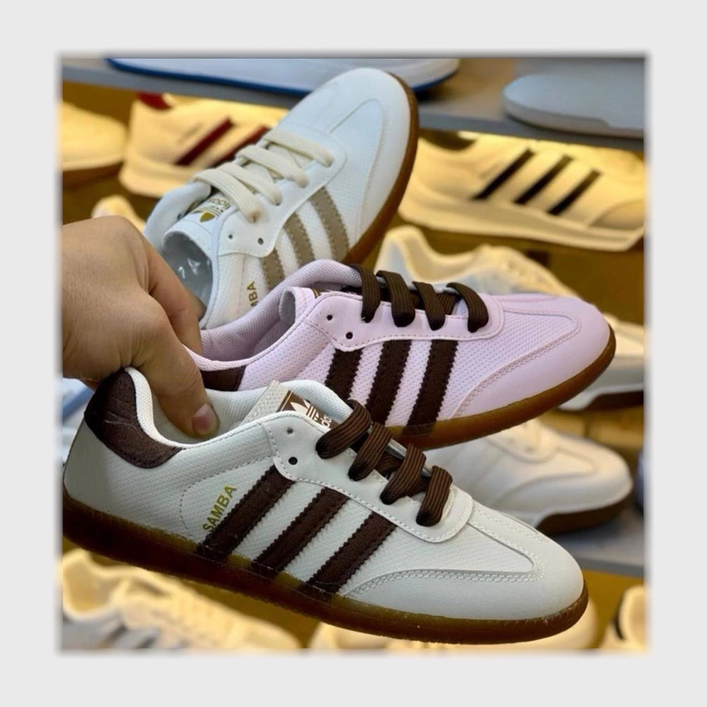 حذاء سنيكرز حريمى فوندي جلد إسكاي مستورد ونعل PVC حقن الوان متعددة جميع المواسم من ساندي - R-499-ML