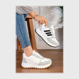 حذاء سنيكرز حريمى فوندي جلد إسكاي مستورد ونعل PVC حقن الوان متعددة جميع المواسم من اس اند كيه يويو ميكس - R-6074AS