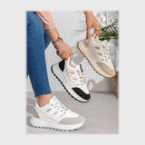 حذاء سنيكرز حريمى فوندي جلد إسكاي مستورد ونعل PVC حقن الوان متعددة جميع المواسم من إس آند كيه يويو ميكس - R-662AS