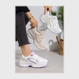 حذاء سنيكرز حريمى فوندي جلد إسكاي مستورد ونعل PVC حقن الوان متعددة جميع المواسم من إس آند كيه يويو ميكس - R-692KN