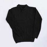 بلوفر لياقة رجالي عجينة صوف أسود شتوي من إيه إل واي - RD-5