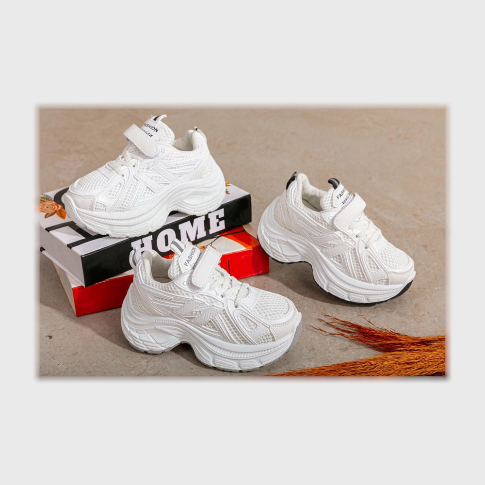 حذاء سنيكرز اطفالى فوندي جلد إسكاي مستورد ونعل PVC حقن الوان متعددة جميع المواسم من بريشكا - S16-1