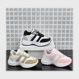 حذاء سنيكرز حريمى فوندي جلد إسكاي مستورد ونعل PVC حقن الوان متعدده جميع المواسم من كيو ار - SB17