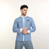 قميص رجالي لبني غامق من شورت كت