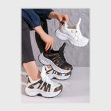 حذاء سنيكرز حريمى فوندي جلد اسكاي مستورد ونعل PVC حقن ألوان متعددة جميع المواسم من اس اتش - SH153