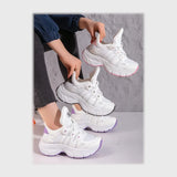 حذاء سنيكرز حريمى فوندي جلد اسكاي مستورد ونعل PVC حقن ألوان متعددة جميع المواسم من اس اتش - SH156