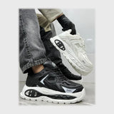 حذاء سنيكرز رجالى فوندي جلد إسكاي مستورد ونعل PVC حقن الوان متعددة جميع المواسم من ستوك - SK-886