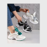 حذاء سنيكرز حريمى فوندي جلد إسكاي مستورد ونعل PVC حقن الوان متعددة جميع المواسم من ان ستايل-sr228