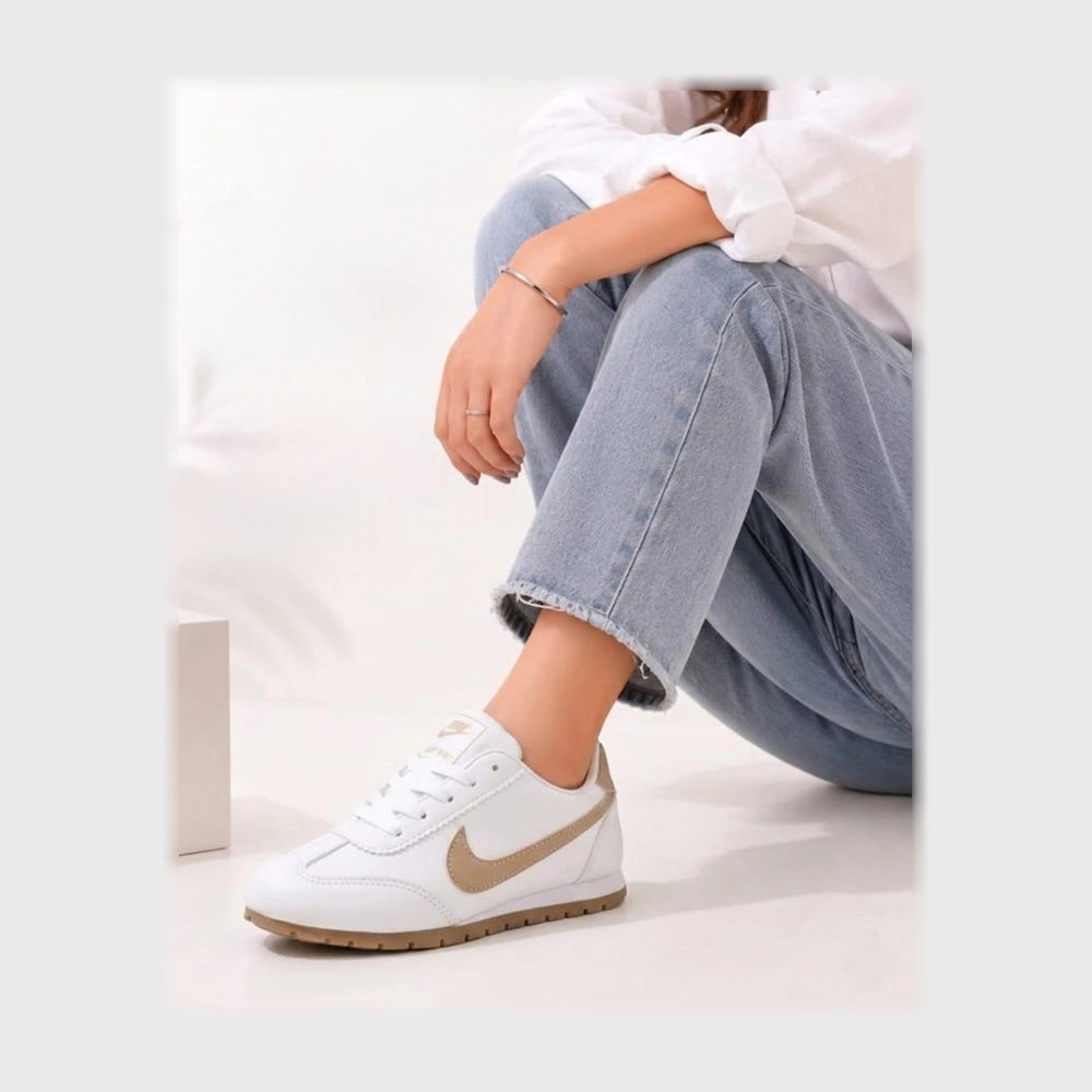 حذاء سنيكرز حريمى فوندي جلد إسكاي مستورد ونعل PVC حقن الوان متعددة جميع المواسم من بي ان - SS5-3