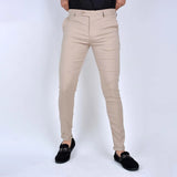 بنطلون كلاسيك سليم فيت رجالى كلاسيك ليكرا بيج صيفى من إم كيه إم فاشون - soft-beige