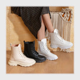 حذاء هاف بوت حريمى فوندي جلد إسكاي مستورد ونعل PVC حقن الوان متعددة شتوى من الطائر - T-483